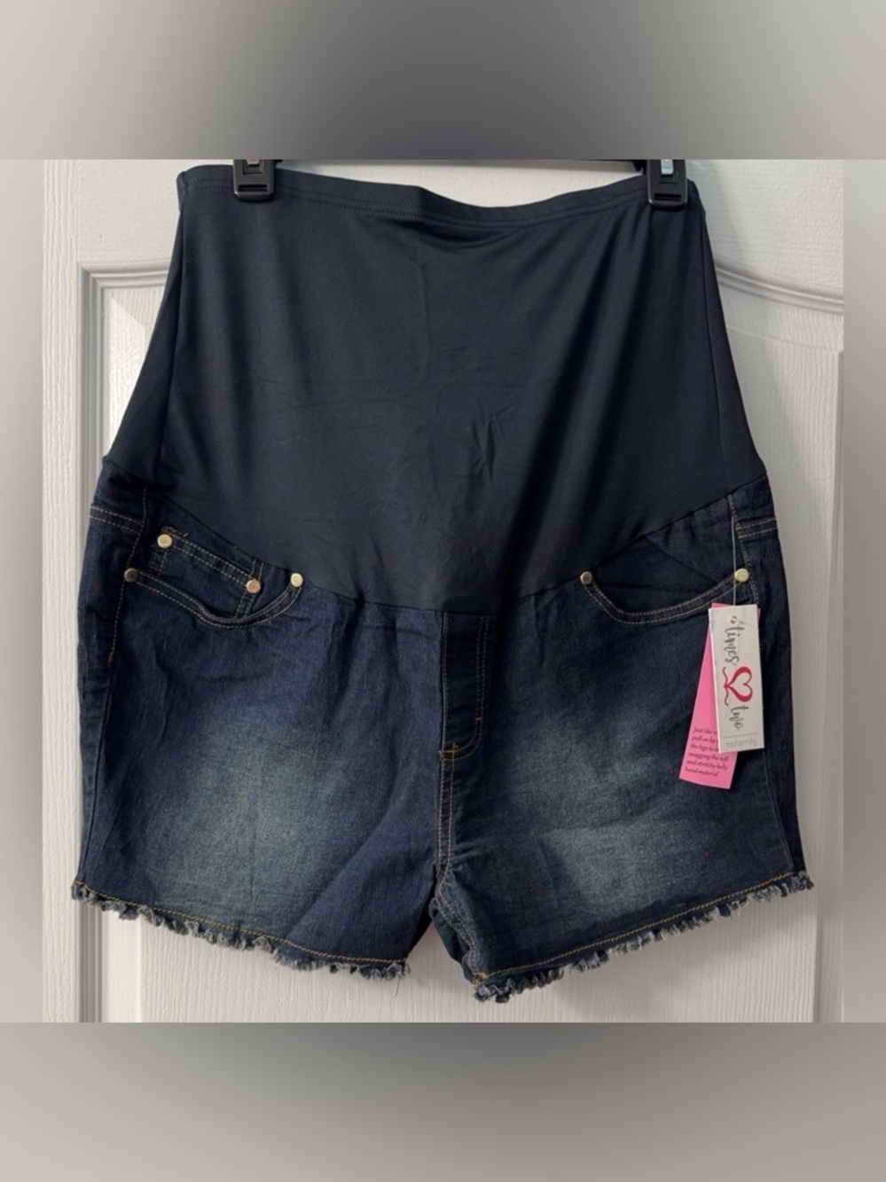 Times Two: Stylish Soft Denim Maternity Shorts